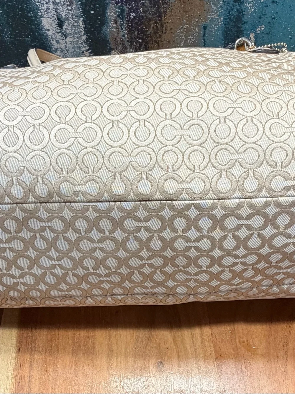 Coach 2013 Soft Glam Op Art Pearlescent Carryall Bag EUC